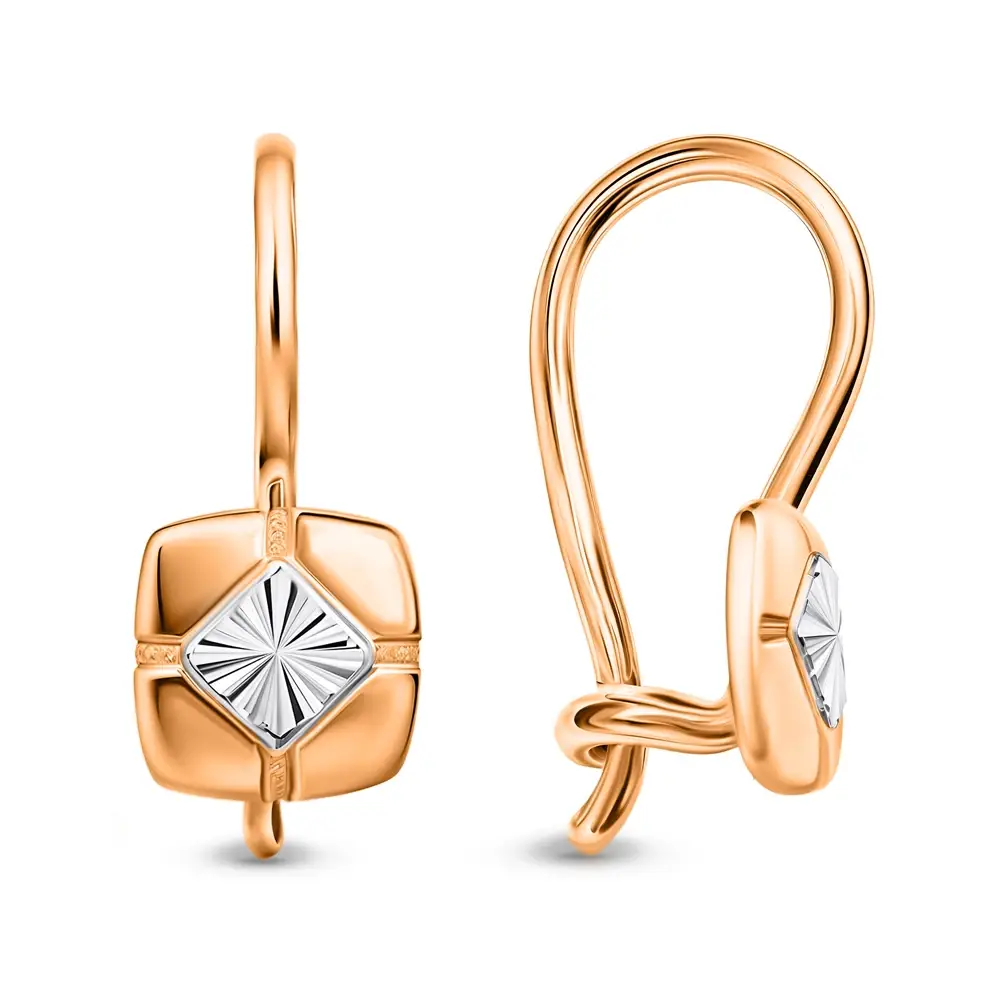 Серьги детские из красного золота 585 пробы 2