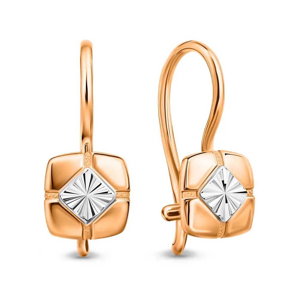 Серьги детские из красного золота 585 пробы 1