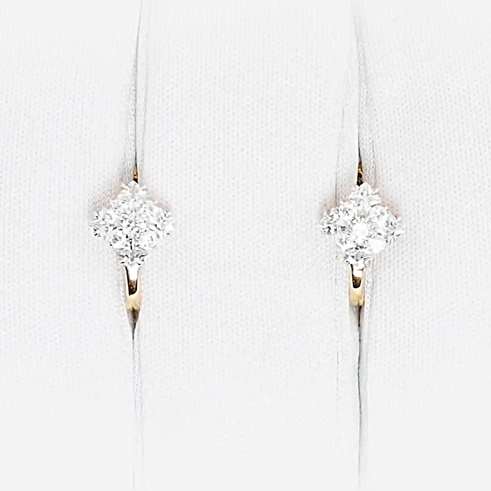 Серьги детские с фианитами из красного золота 585 пробы 1