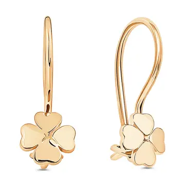 Серьги детские из красного золота 585 пробы