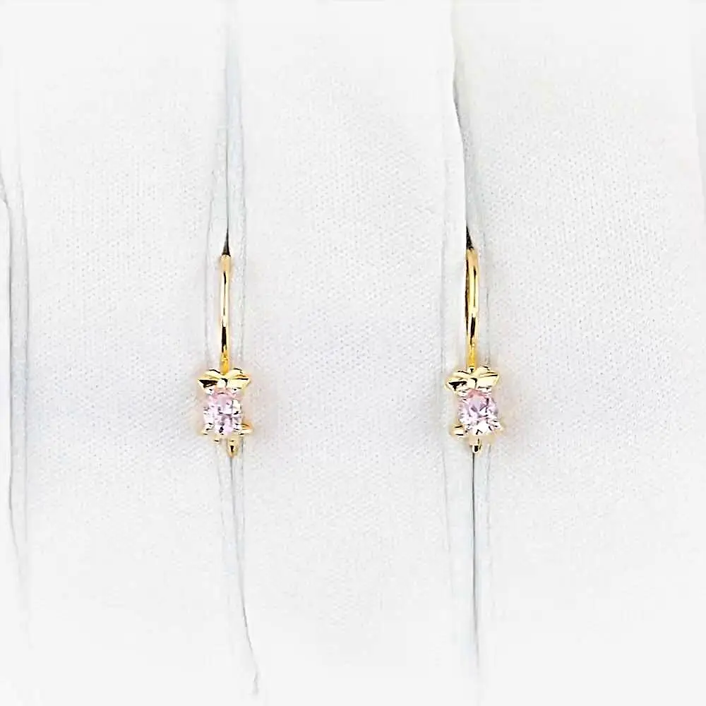 Серьги детские с фианитами из красного золота 375 пробы 2