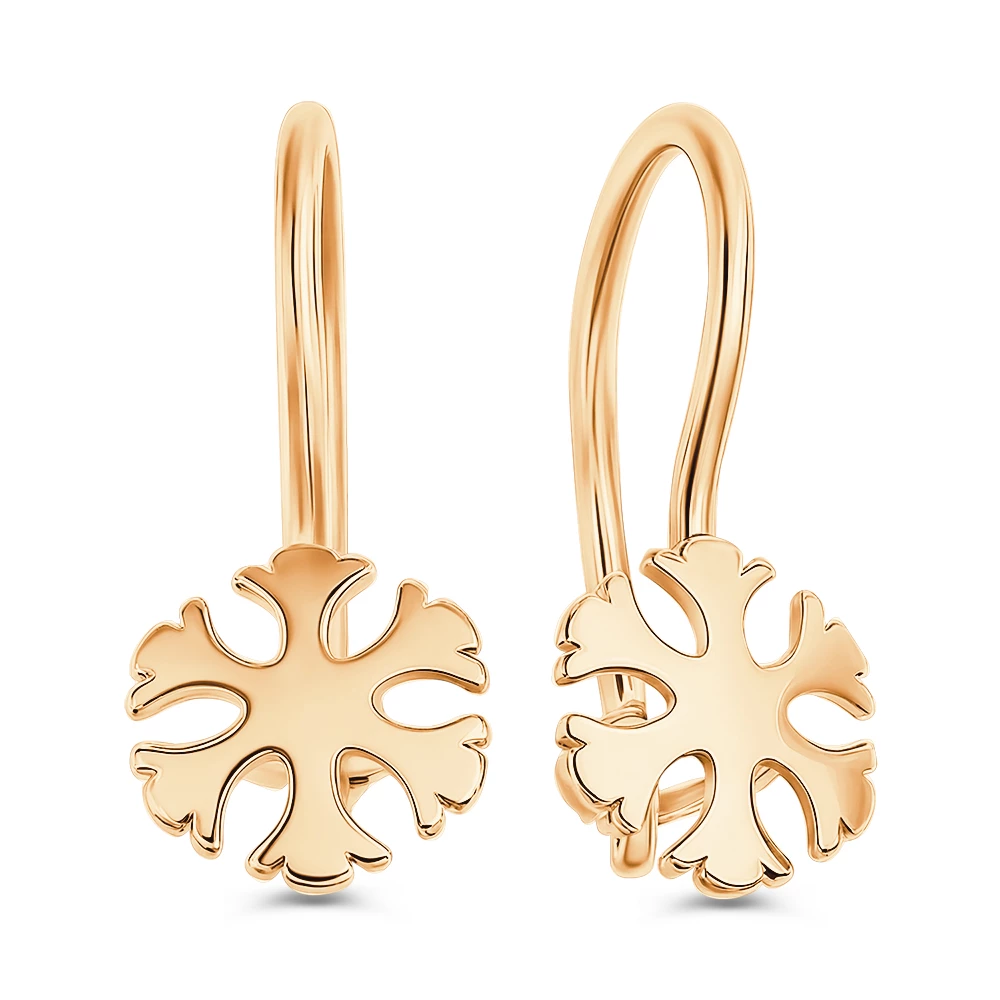 Серьги детские из красного золота 585 пробы
