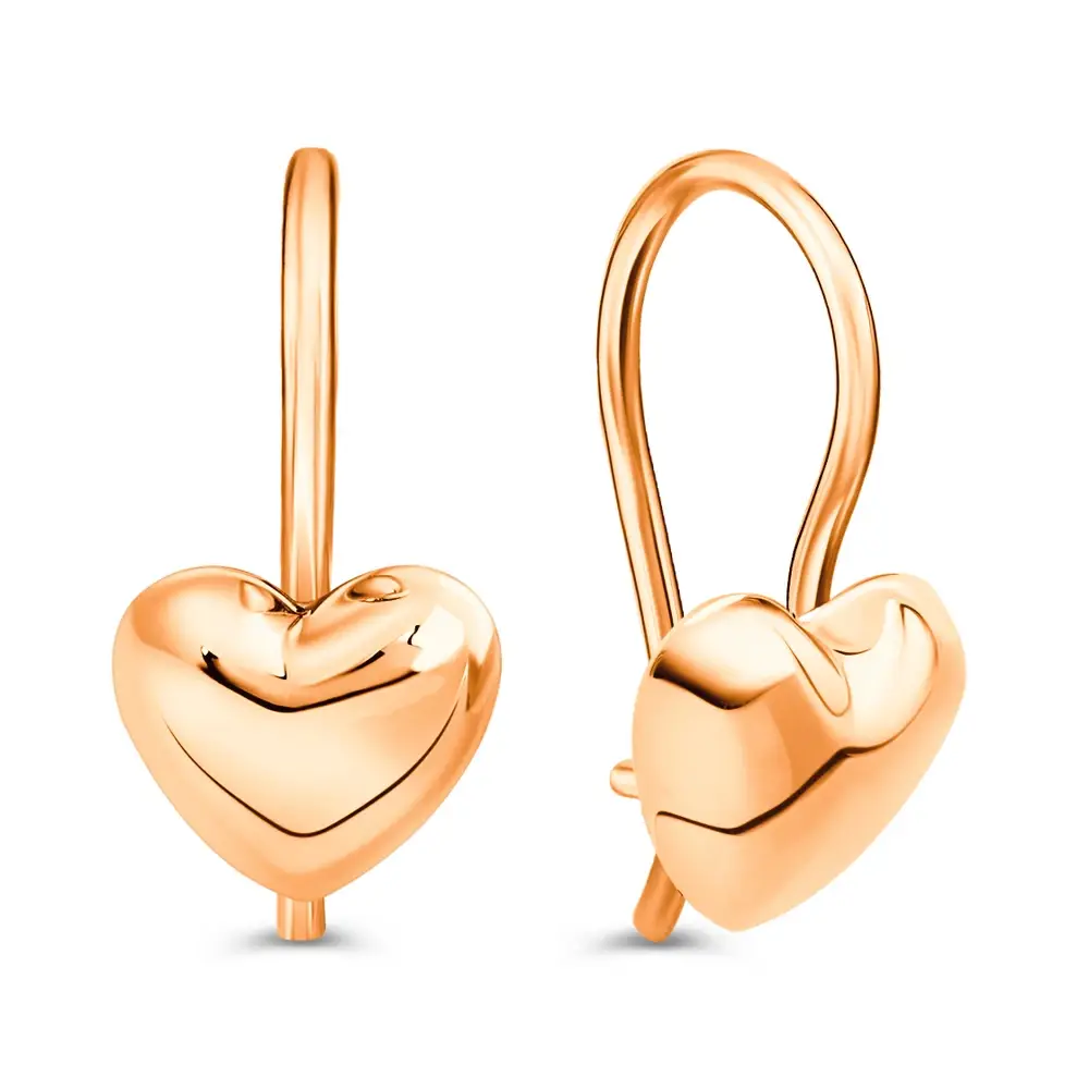 Серьги детские из красного золота 585 пробы 1