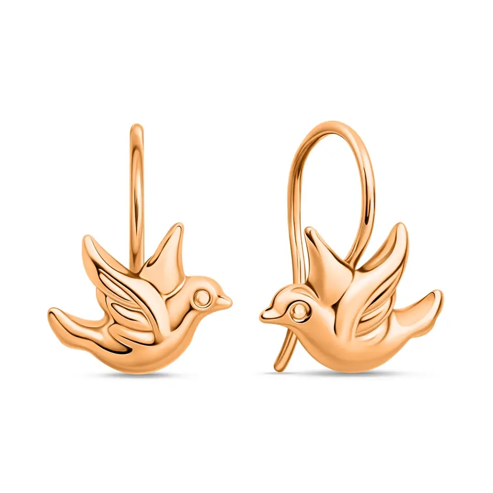 Серьги детские из красного золота 585 пробы 1
