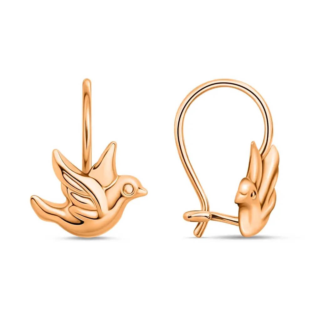 Серьги детские из красного золота 585 пробы 3