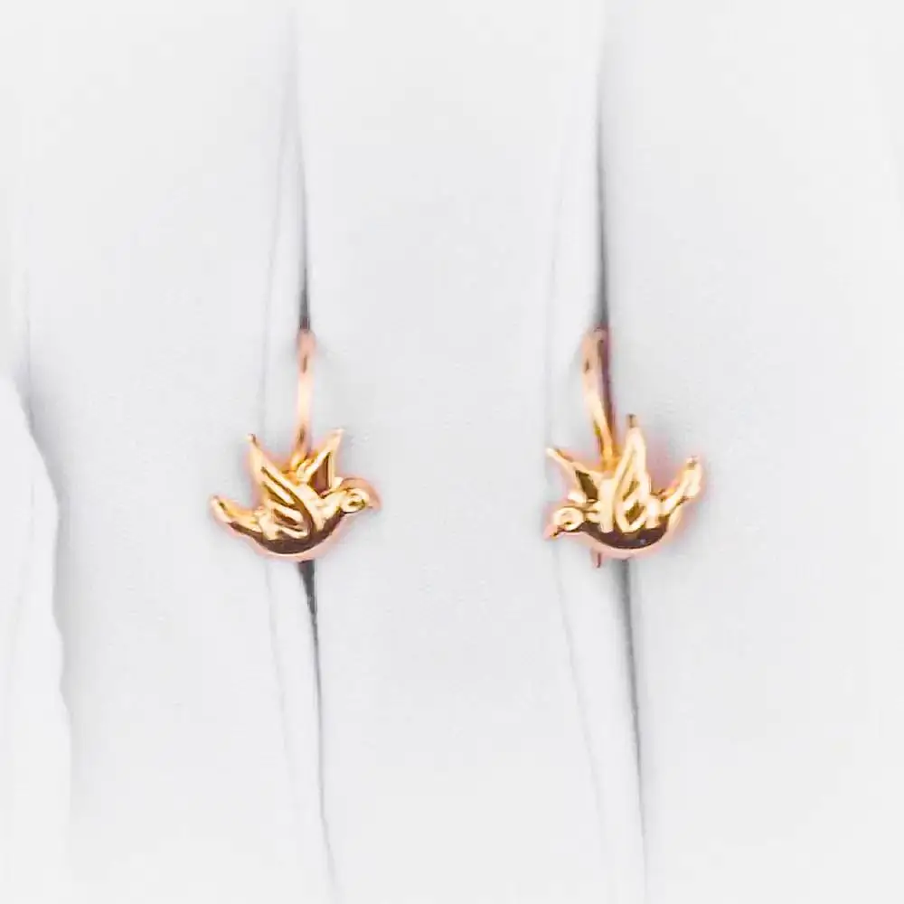 Серьги детские из красного золота 585 пробы 2