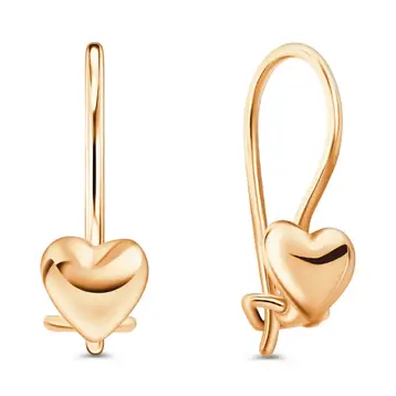 Серьги детские из красного золота 585 пробы
