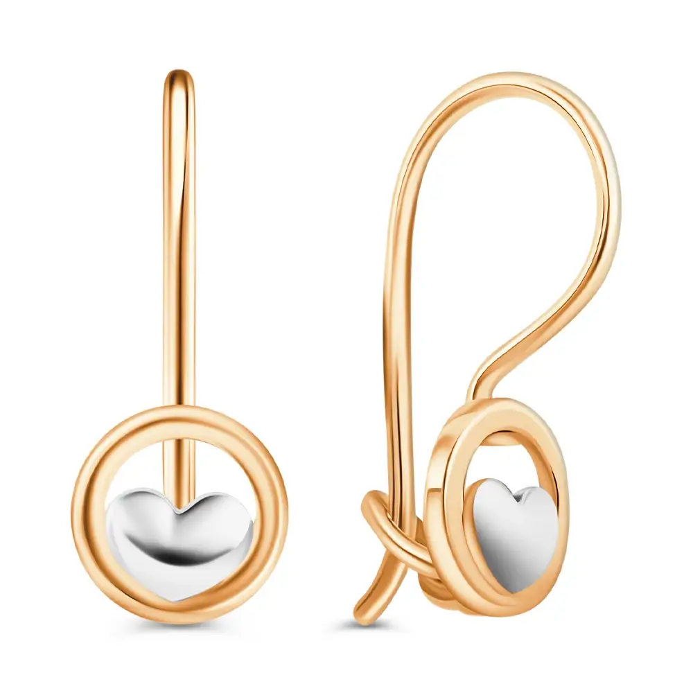 Серьги детские из красного золота 585 пробы 1