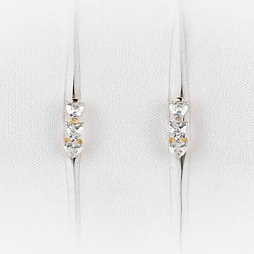 Серьги детские с фианитами из красного золота 375 пробы 2