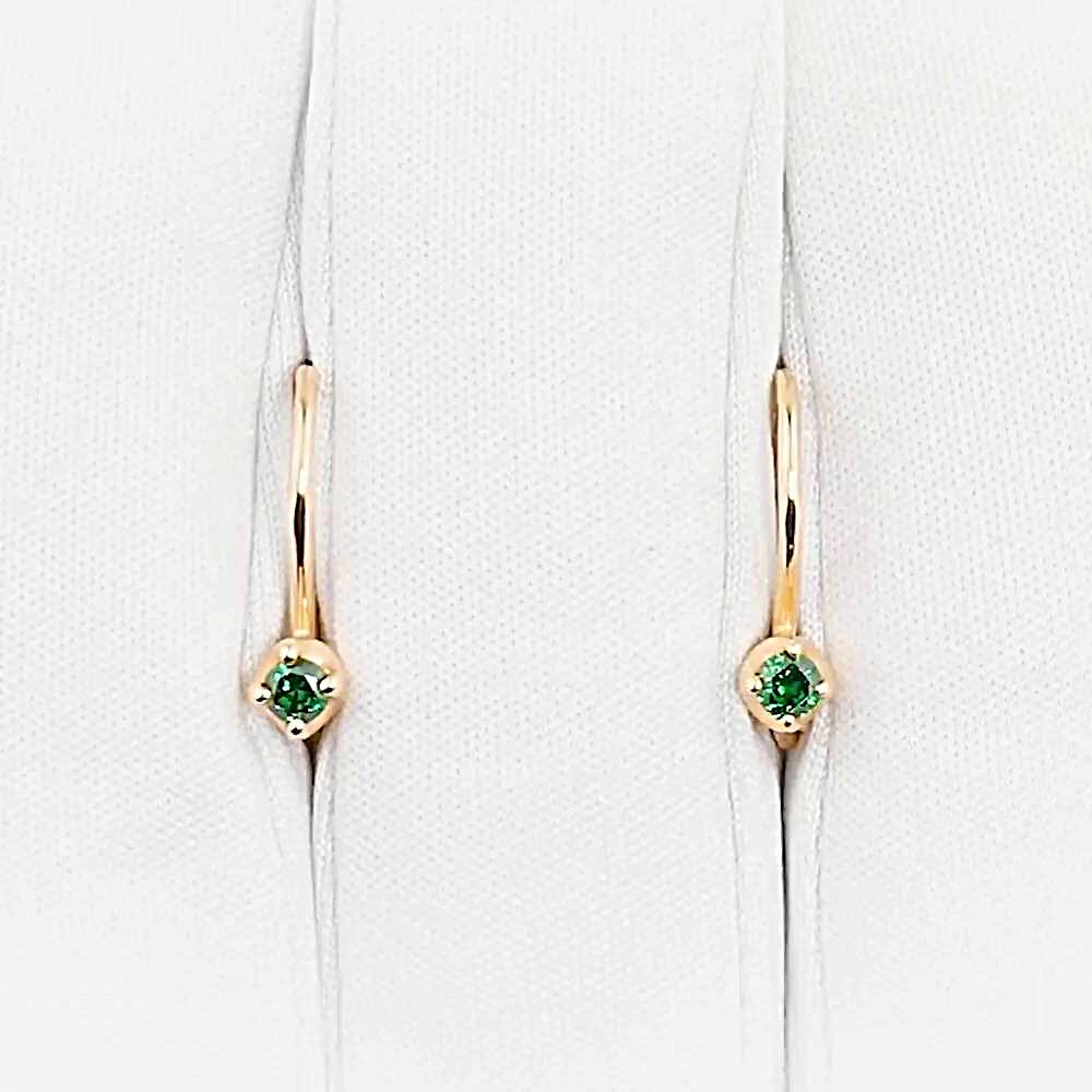 Серьги детские с фианитами из красного золота 375 пробы