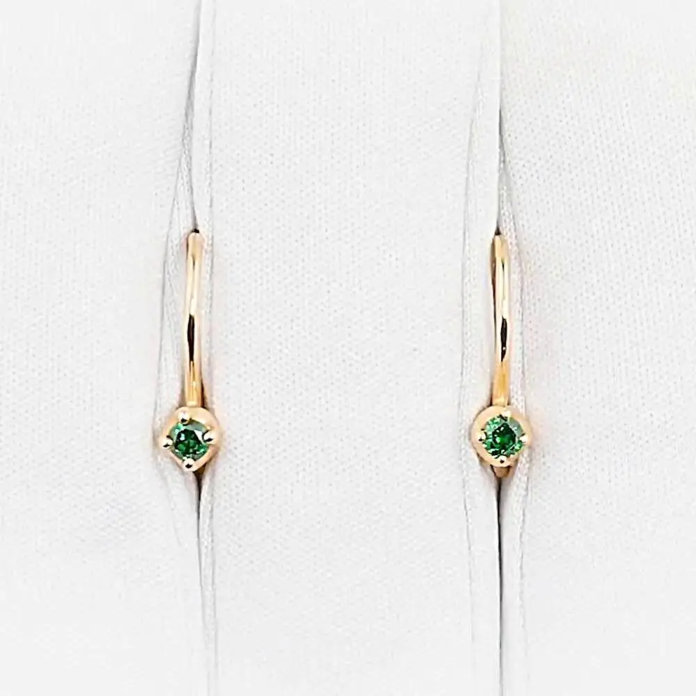 Серьги детские с фианитами из красного золота 375 пробы 2