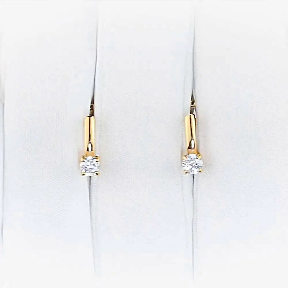 Серьги детские с фианитами из красного золота 375 пробы 2