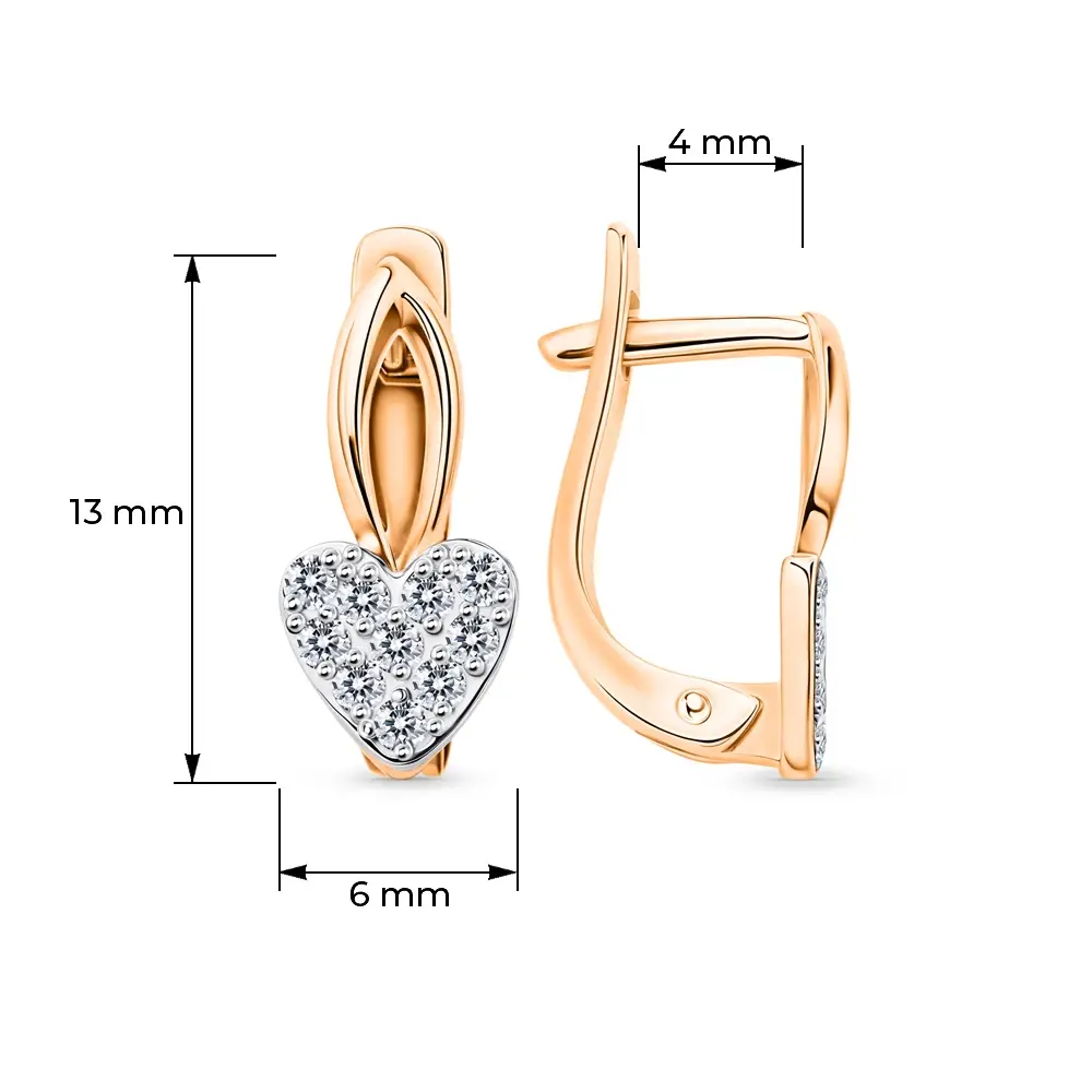 Серьги детские с фианитами из красного золота 375 пробы 4