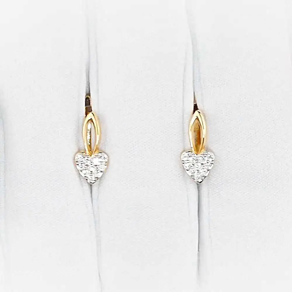 Серьги детские с фианитами из красного золота 375 пробы 2