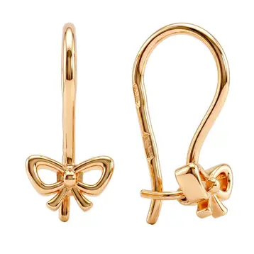 Серьги детские из красного золота 585 пробы