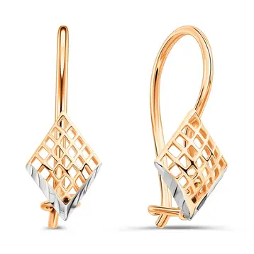 Серьги детские из красного золота 585 пробы