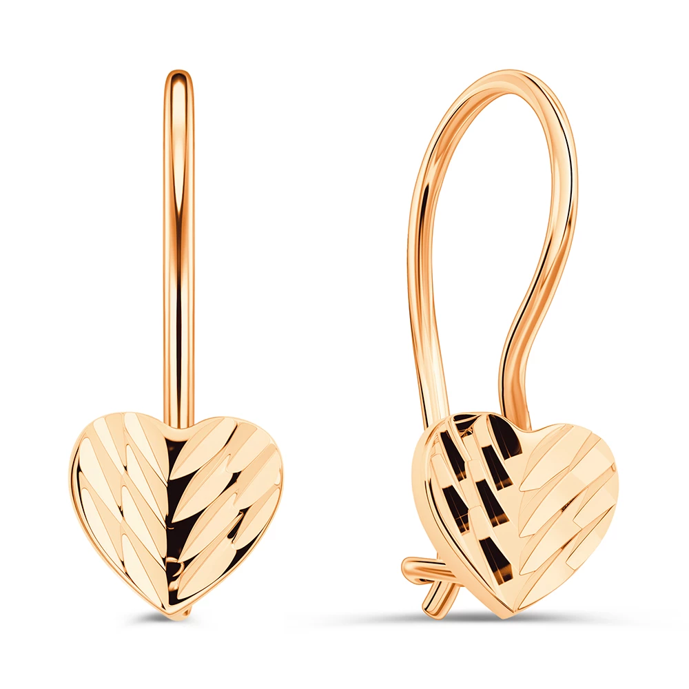 Серьги детские из красного золота 585 пробы