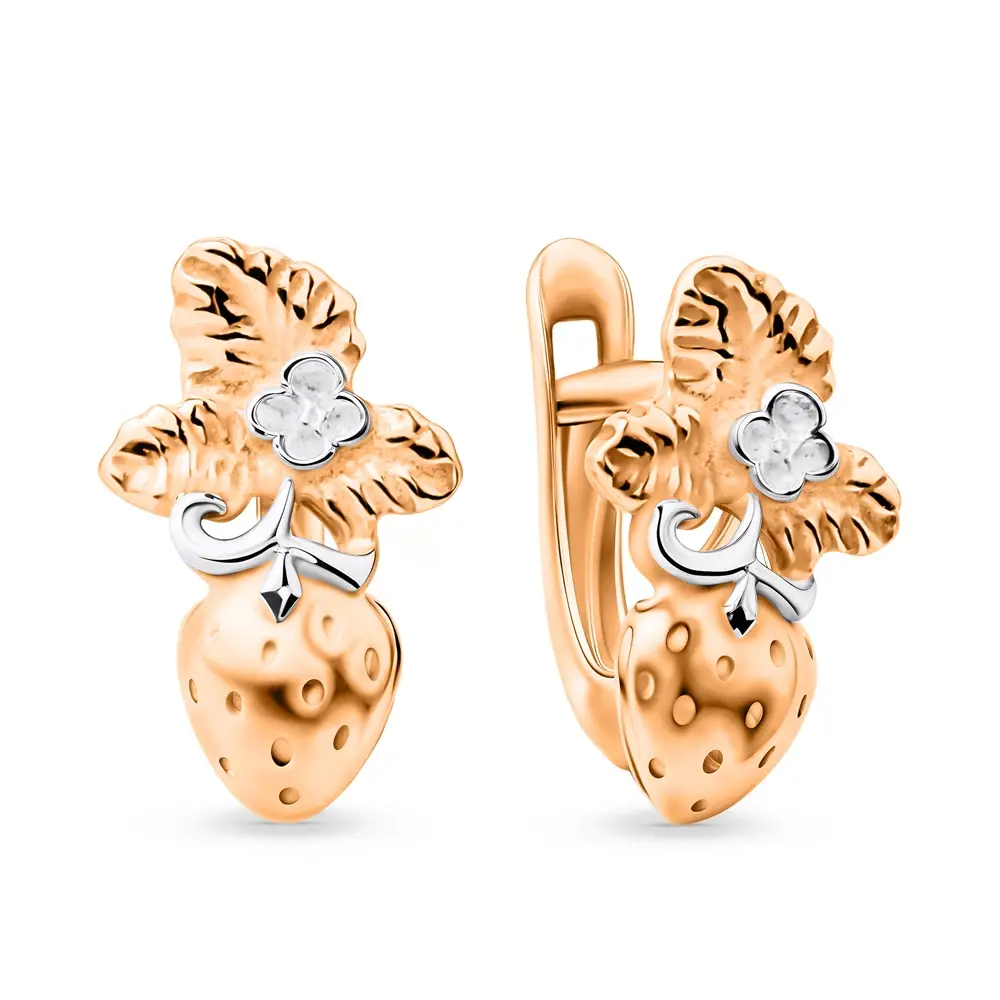 Серьги детские из красного золота 375 пробы 1