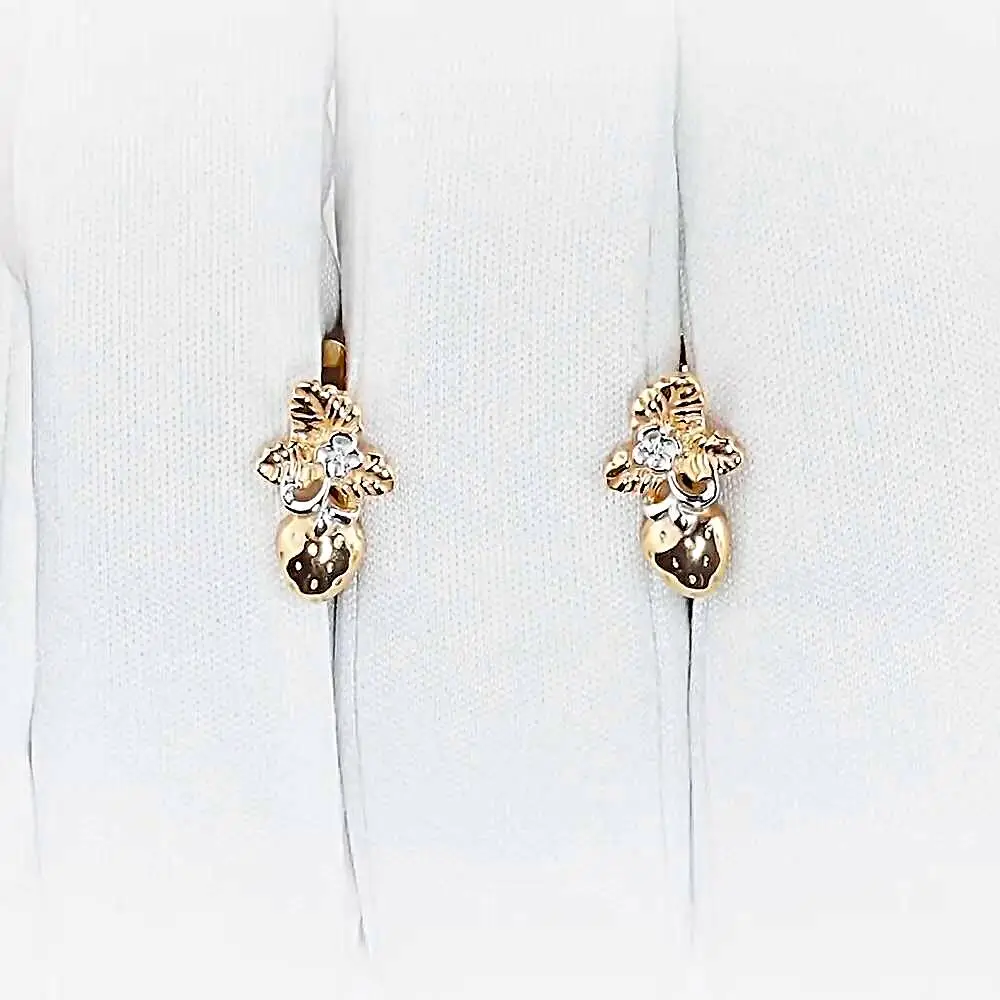 Серьги детские из красного золота 375 пробы 2