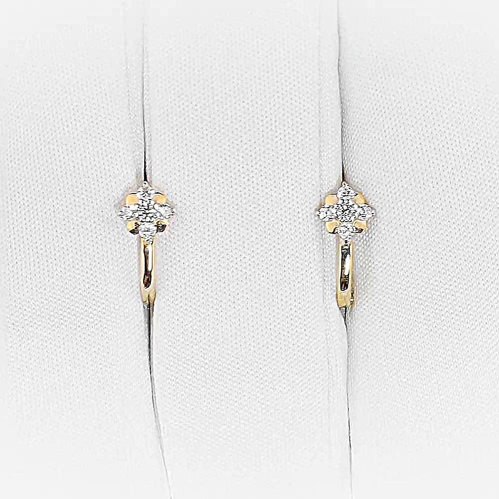 Серьги детские с фианитами из красного золота 375 пробы 1