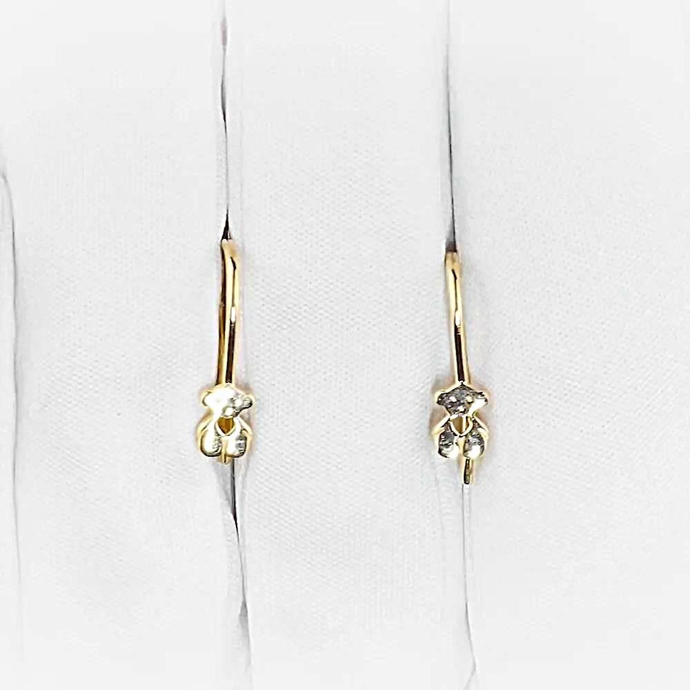 Серьги  Мишка детские из красного золота 375 пробы 1