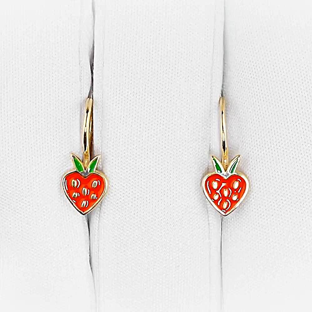 Серьги детские из красного золота 375 пробы 1