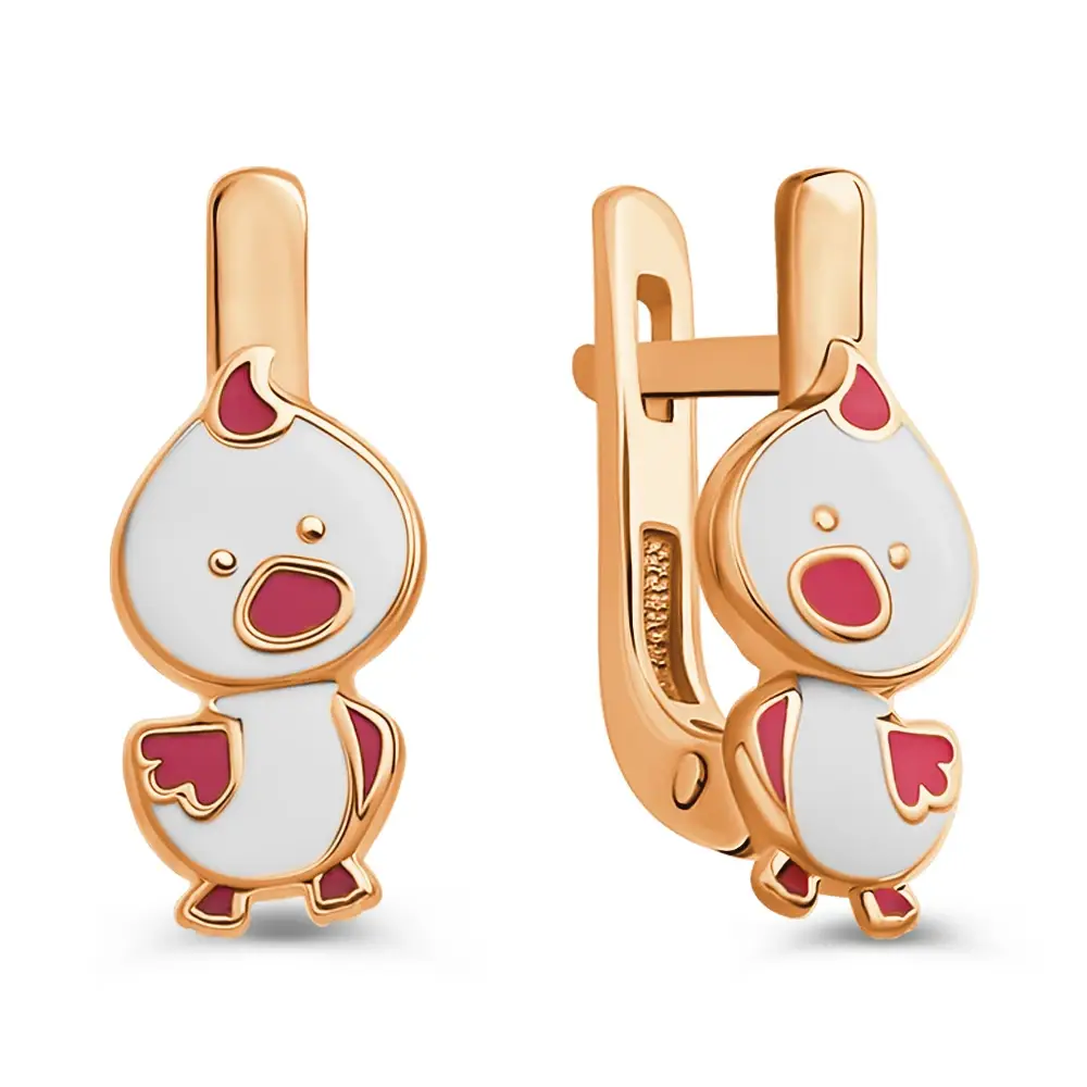 Серьги детские из красного золота 585 пробы 1