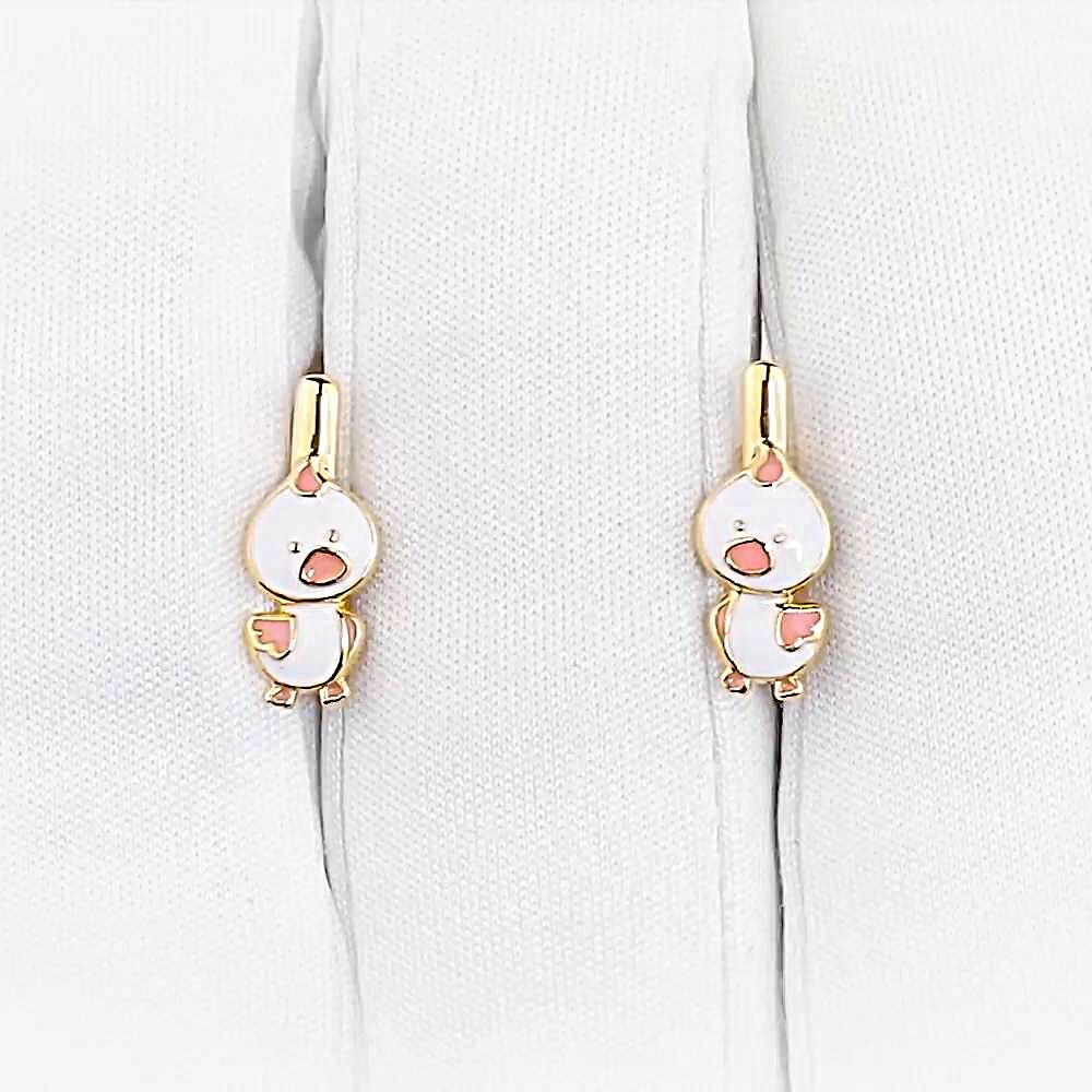 Серьги детские из красного золота 585 пробы 1