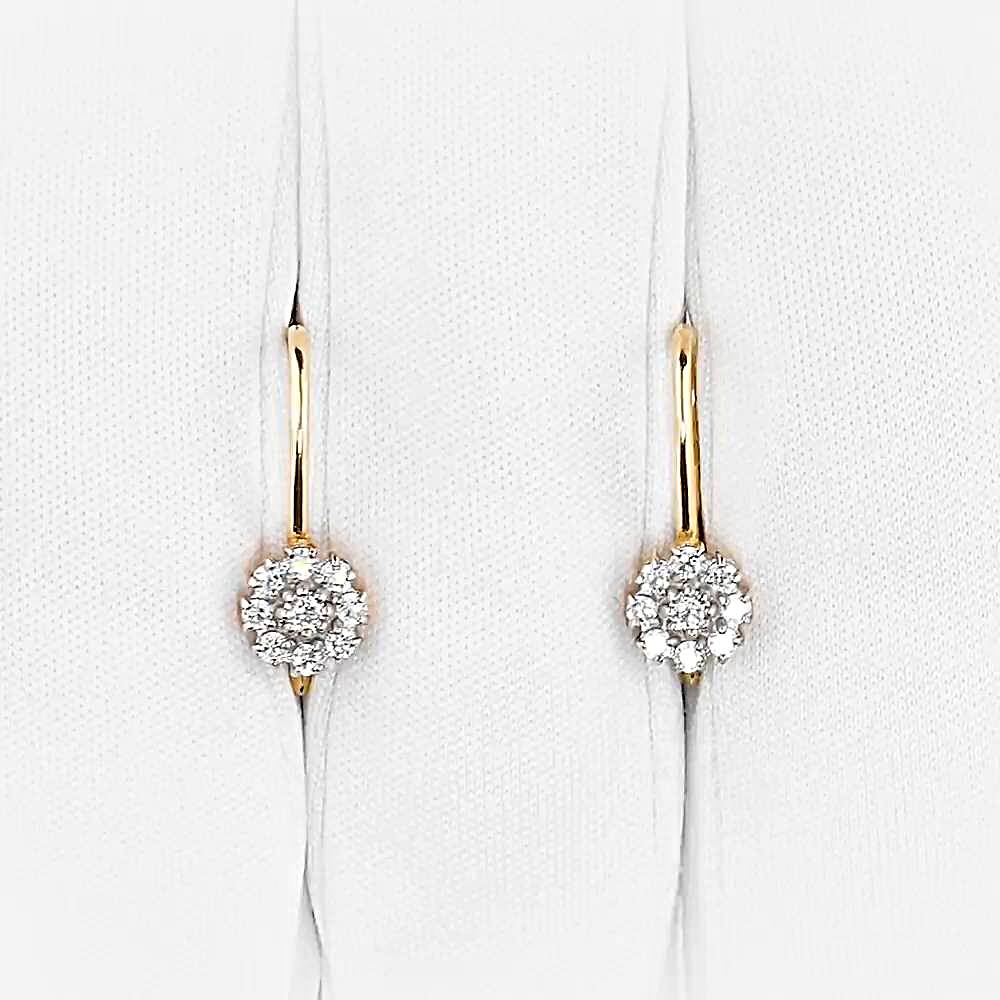 Серьги детские с фианитами из красного золота 375 пробы 1