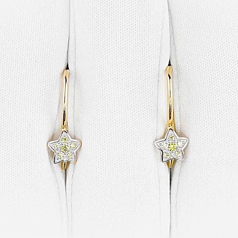 Серьги детские с фианитами из красного золота 375 пробы 1