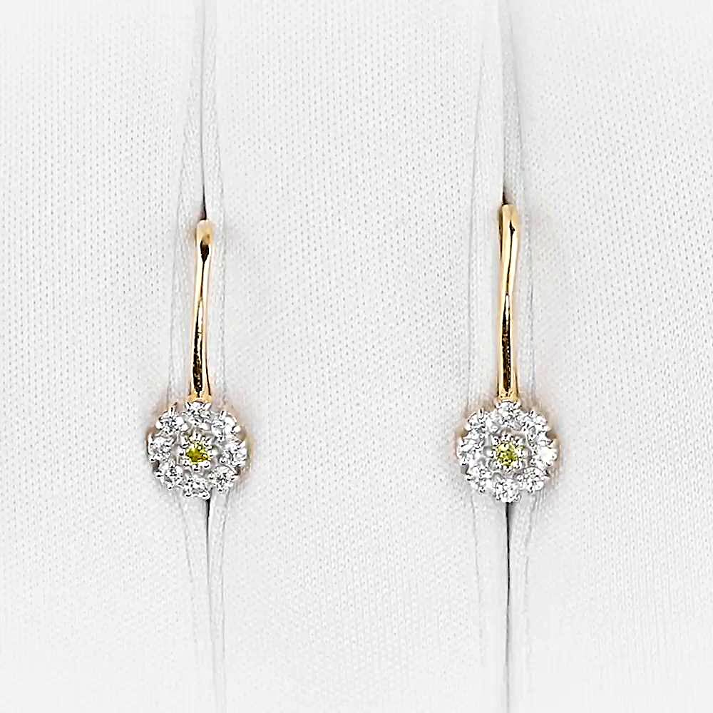 Серьги детские с фианитами из красного золота 375 пробы 1