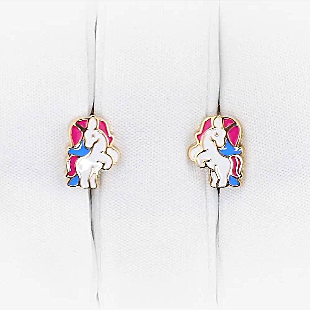 Серьги детские из красного золота 585 пробы 1