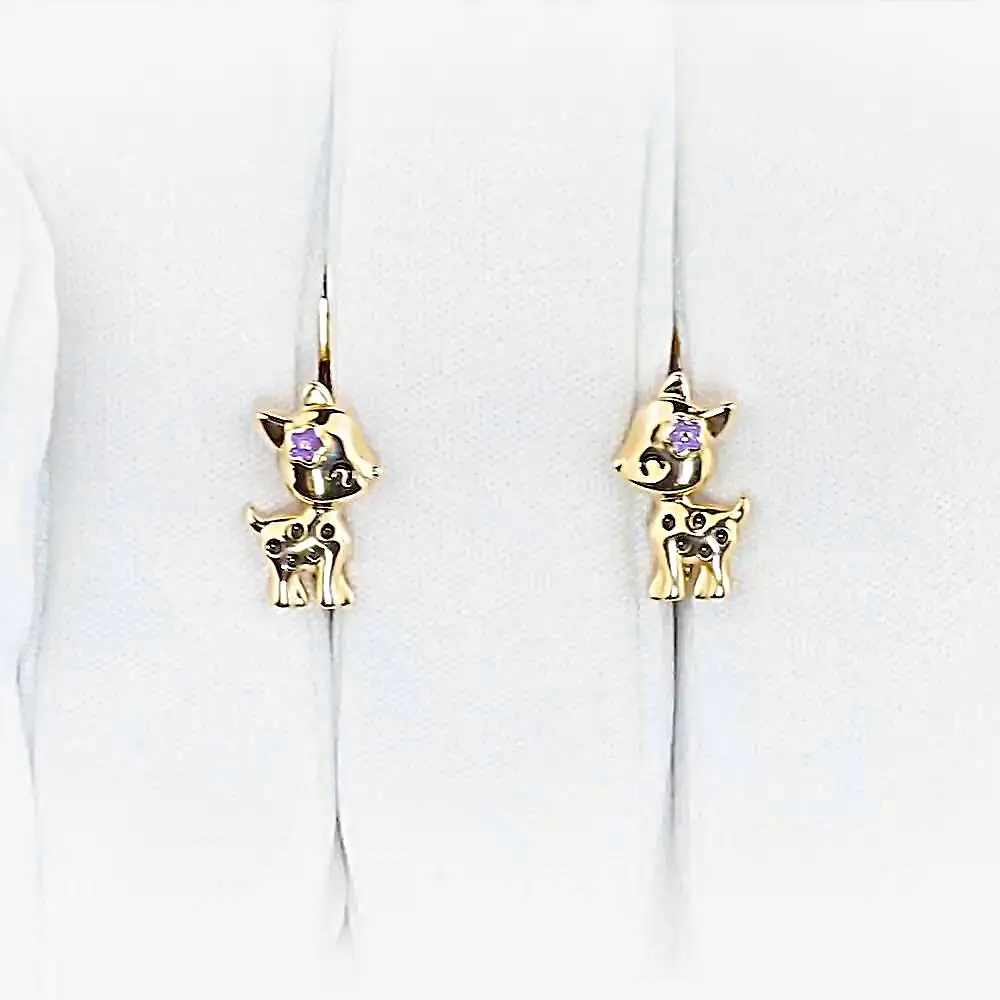 Серьги детские из красного золота 375 пробы 2