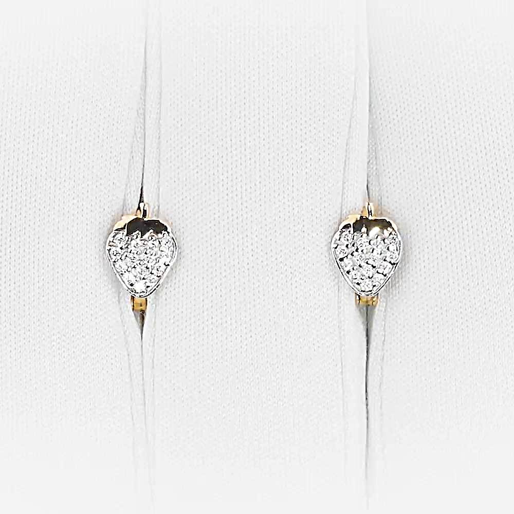 Серьги детские с фианитами из красного золота 375 пробы 1