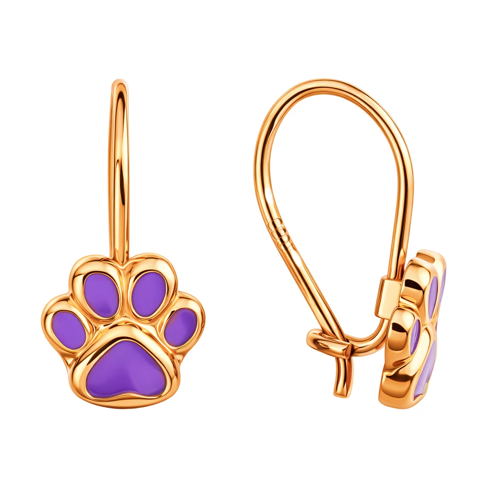 Серьги детские из красного золота 585 пробы