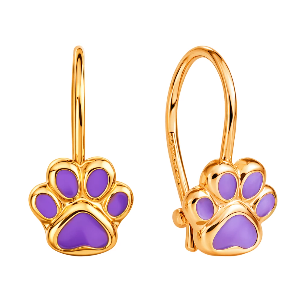 Серьги детские из красного золота 585 пробы