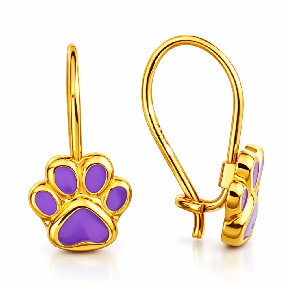 Серьги детские из красного золота 585 пробы