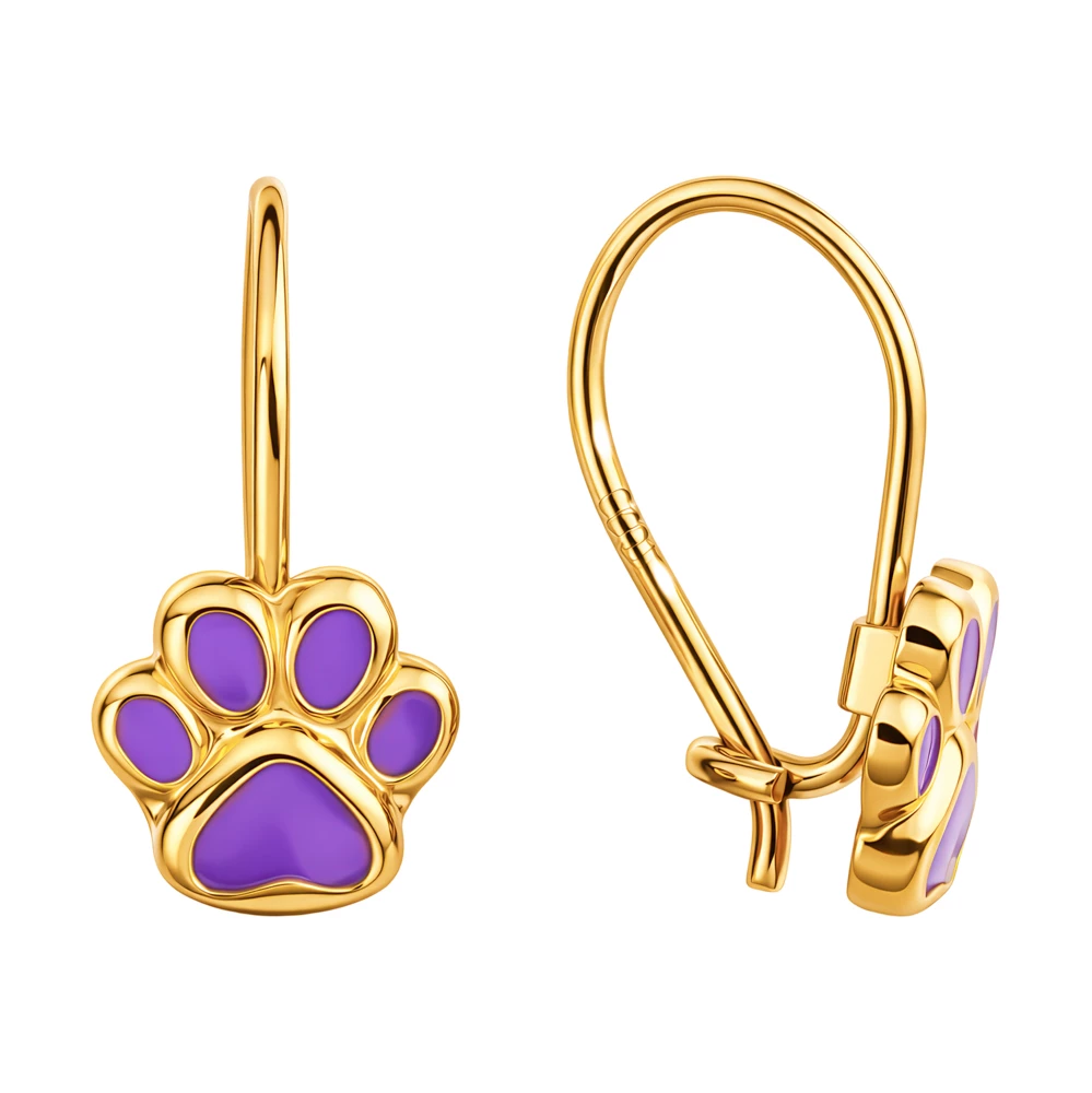 Серьги детские из красного золота 585 пробы