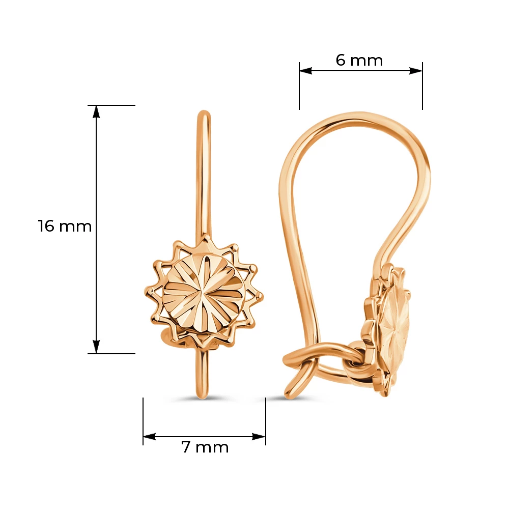 Серьги детские из красного золота 375 пробы 4