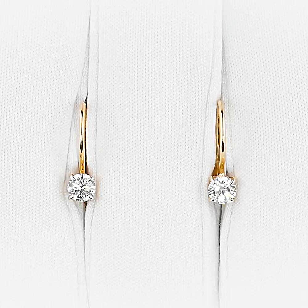 Серьги детские с фианитами из красного золота 375 пробы 1