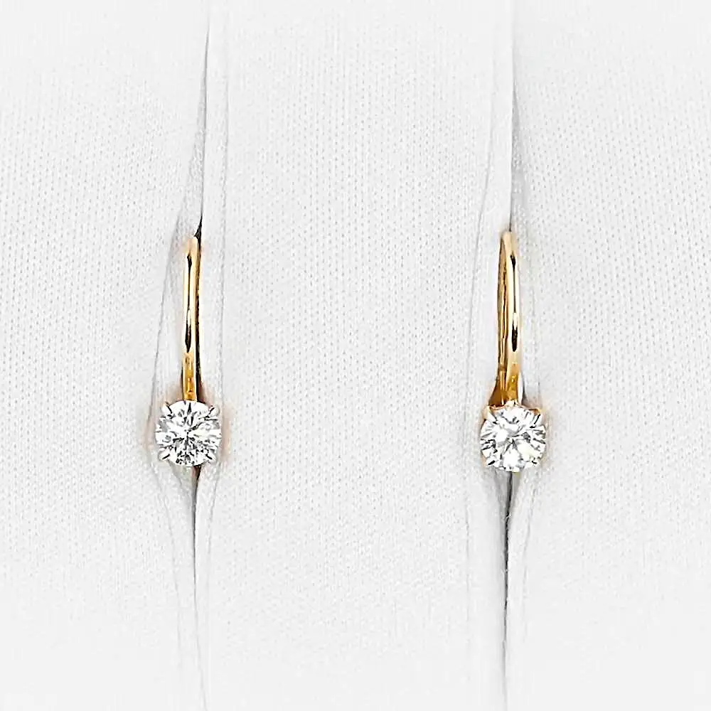Серьги детские с фианитами из красного золота 375 пробы 2