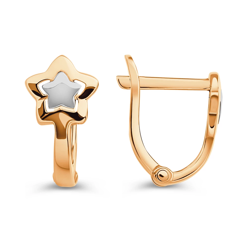 Серьги детские из красного золота 375 пробы