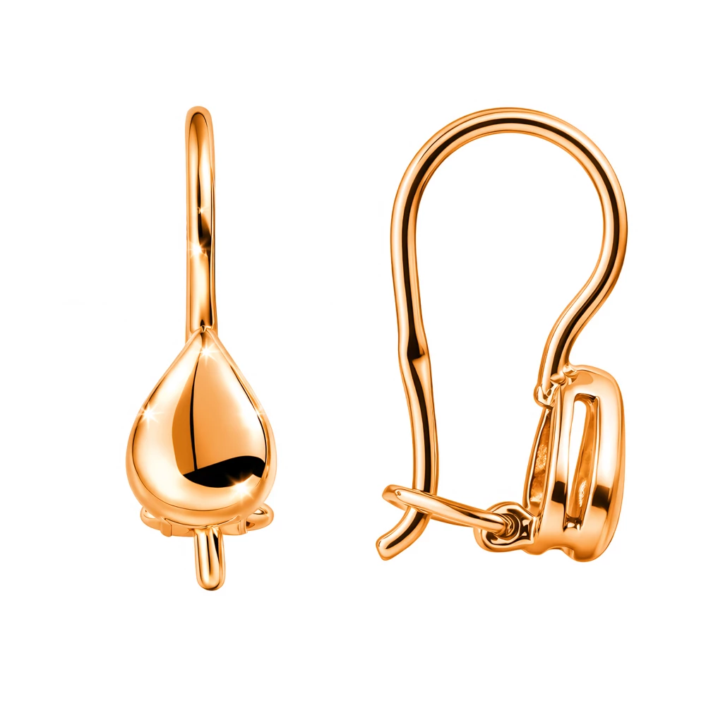 Серьги детские из красного золота 585 пробы