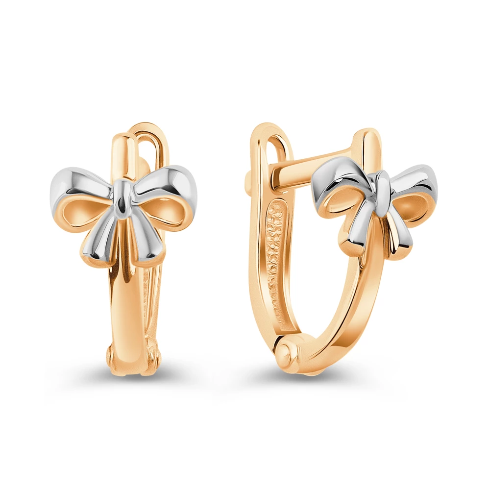 Серьги детские из красного золота 585 пробы