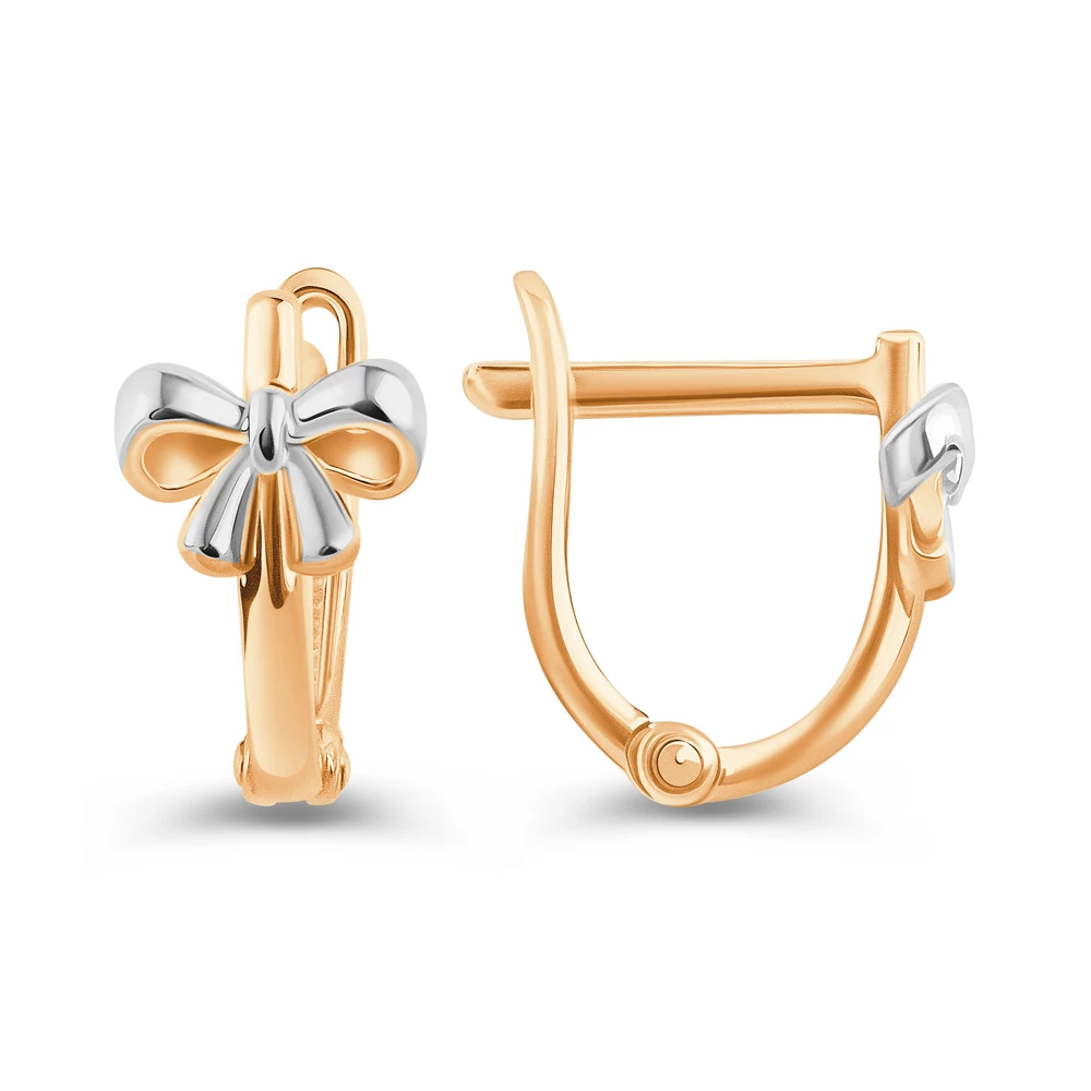 Серьги детские из красного золота 585 пробы