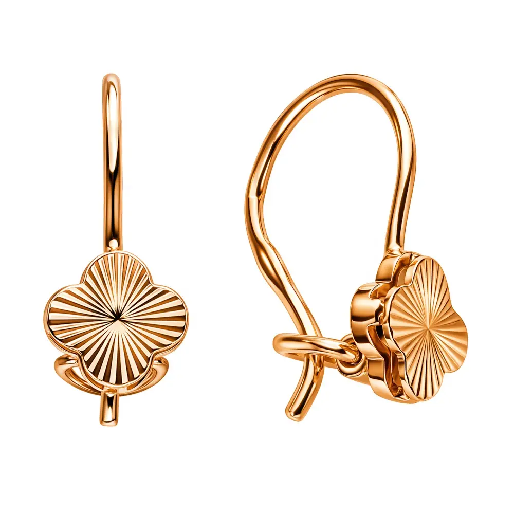 Серьги детские из красного золота 585 пробы