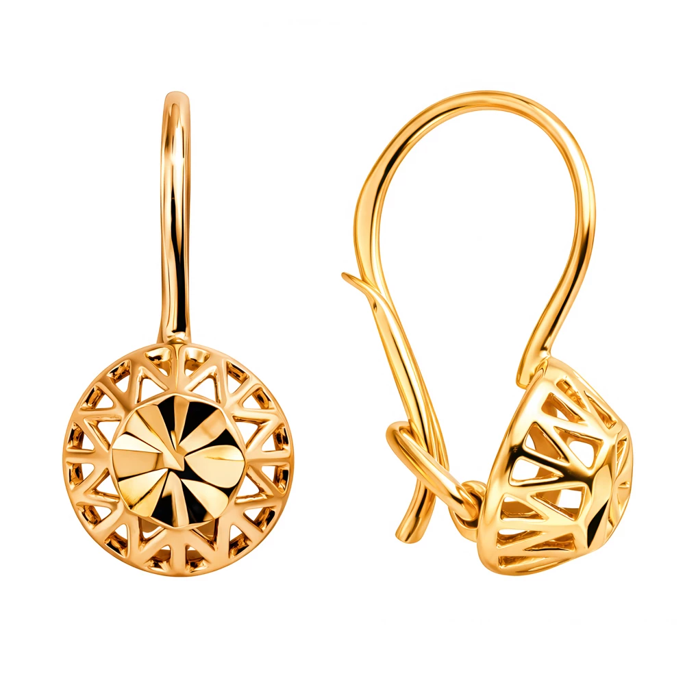 Серьги детские из красного золота 585 пробы