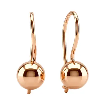 Серьги детские из красного золота 375 пробы