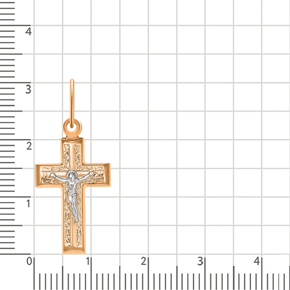 Крестик из красного золота 585 пробы