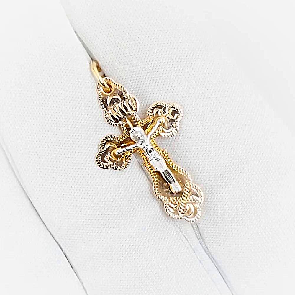 Крестик из красного золота 585 пробы 1